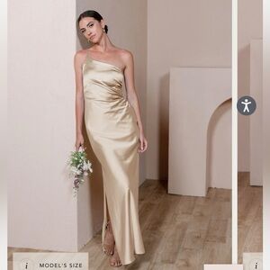 Jade Satin Gold Champagne Size 2